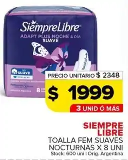 Carrefour Maxi Siempre libre toalla fem suaves nocturnas oferta