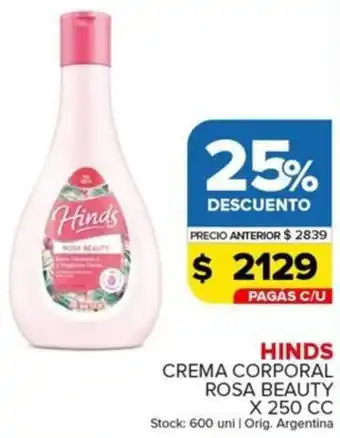 Carrefour Maxi Hinds crema corporal rosa beauty oferta