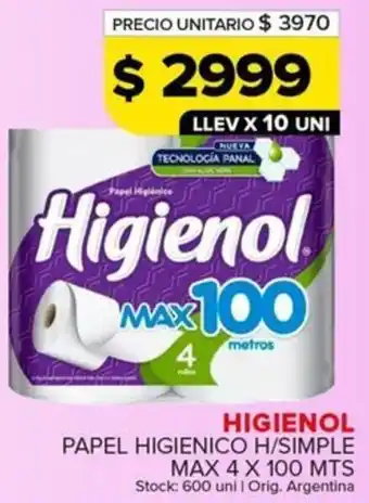 Carrefour Maxi Higienol papel higienico h/simple max oferta