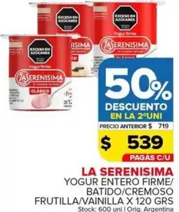 Carrefour Maxi La serenisima yogur entero firme oferta