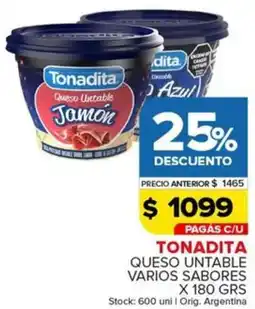 Carrefour Maxi Tonadita queso untable varios sabores oferta