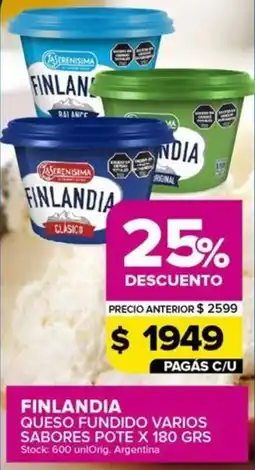 Carrefour Maxi Finlandia queso fundido varios sabores pote oferta