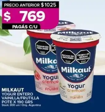 Carrefour Maxi Milkaut yogur entero oferta