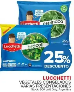 Carrefour Maxi Lucchetti vegetales congelados varias presentaciones oferta