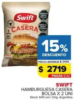 Carrefour Maxi Swift hamburguesa casera bolsa oferta