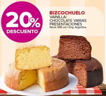 Carrefour Maxi Bizcochuelo vainilla/ chocolate varias presentaciones oferta