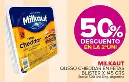 Carrefour Maxi Milkaut queso cheddar en fetas blister oferta