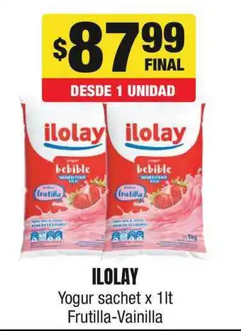 Maxi Ofertas Ilolay Yogur Sachet Frutilla Vainilla x 1lt oferta
