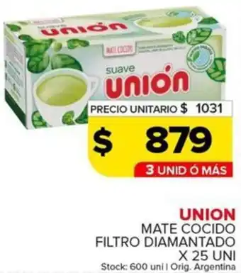 Carrefour Maxi Union mate cocido filtro diamantado oferta