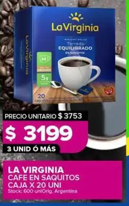 Carrefour Maxi La virginia cafe en saquitos caja oferta