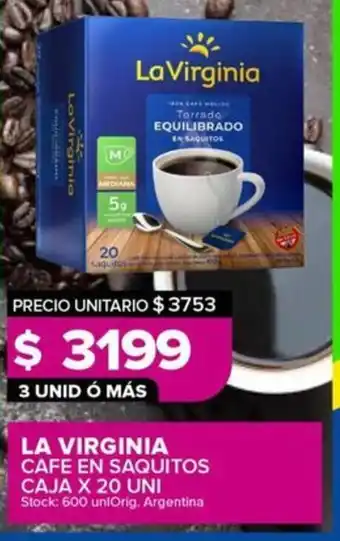 Carrefour Maxi La virginia cafe en saquitos caja oferta