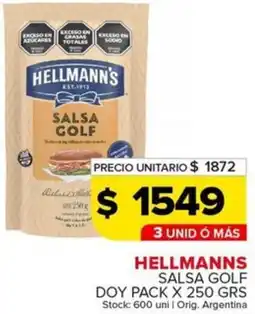 Carrefour Maxi Hellmann's salsa golf doy pack oferta