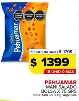 Carrefour Maxi Pehuamar mani salado bolsa oferta