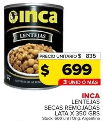 Carrefour Maxi Inca lentejas secas remojadas lata oferta