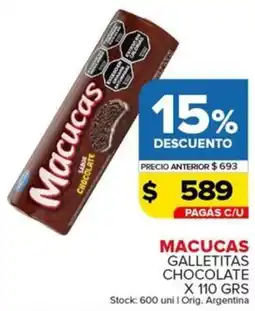 Carrefour Maxi Macucas galletitas chocolate oferta