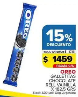 Carrefour Maxi Oreo galletitas chocolate rell vainilla oferta