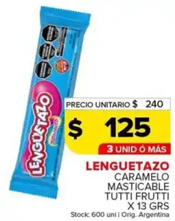 Carrefour Maxi Lenguetazo caramelo masticable tutti frutti oferta