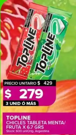 Carrefour Maxi Topline chicles tableta menta/ fruta oferta