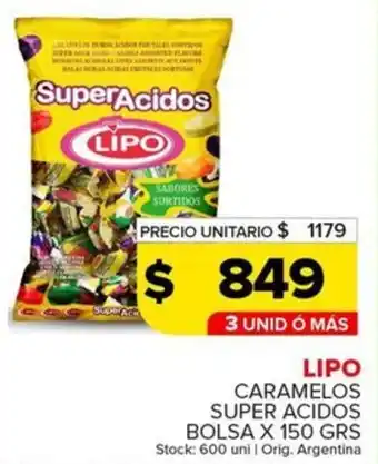 Carrefour Maxi Lipo caramelos super acidos bolsa oferta