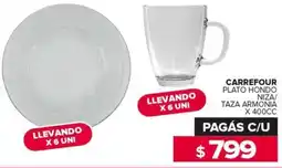 Carrefour Maxi Carrefour plato hondo niza/ taza armonia oferta