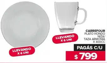 Carrefour Maxi Carrefour plato hondo niza/ taza armonia oferta