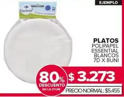 Carrefour Maxi Platos polipapel essential blancos oferta