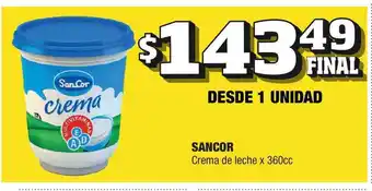 Sancor Crema De Leche x 360cc