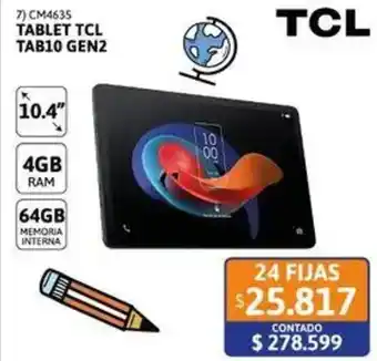 Cetrogar Tcl tablet TAB10 gen2 10.4" oferta