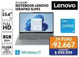 Cetrogar Lenovo notebook ideapad slim3 15.6" oferta