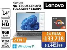 Cetrogar Lenovo notebook yoga slim 7 14" oferta