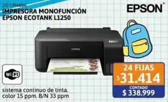 Cetrogar Epson impresora monofunción ecotank L1250 oferta