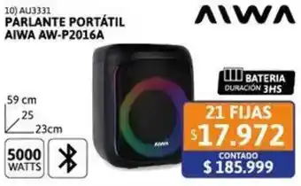 Cetrogar Aiwa parlante portátil AW-P2016A oferta