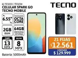 Cetrogar Tecno celular spark GO mobile 6.55" oferta