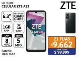 Cetrogar Zte celular A33 6.3" oferta