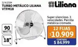 Cetrogar Liliana turbo metálico 18" oferta