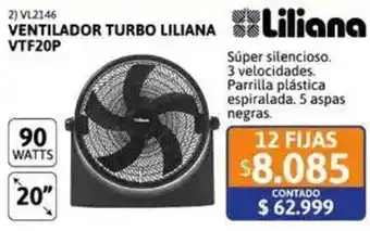 Cetrogar Liliana ventilador turbo 20" oferta