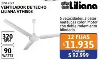 Cetrogar Liliana ventilador de techo oferta