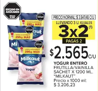 Carrefour MILKAUT Yogur entero oferta