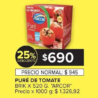 Carrefour ARCOR Puré de tomate oferta