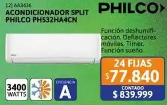 Cetrogar Philco acondicionador split oferta