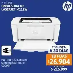 Cetrogar Hp impresora laserjet M111W oferta