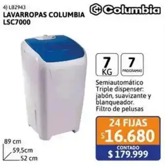 Cetrogar Columbia lavarropas LSC7000 oferta