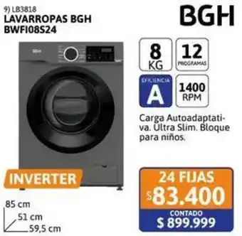 Cetrogar BGH lavarropas BWF108524 oferta