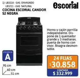 Cetrogar Escorial cocina candor 52 negra oferta