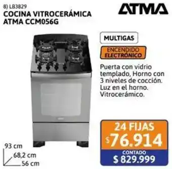 Cetrogar Atma cocina vitrocerámica oferta