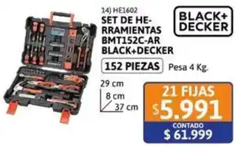 Cetrogar Black+ decker set de he- rramientas BMT152C-AR oferta