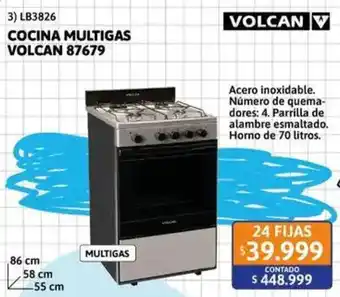 Cetrogar Volcan cocina multigas oferta