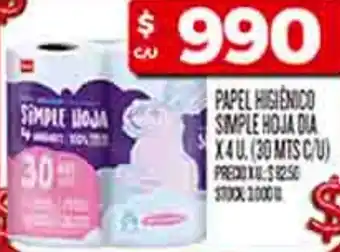 Supermercados DIA Dia papel higienico simple hoja oferta