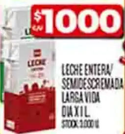 Supermercados DIA Dia leche entera semide scremada larga vida oferta