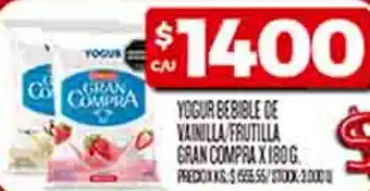 Supermercados DIA Yogur bebible de vainilla/frutilla gran compra oferta